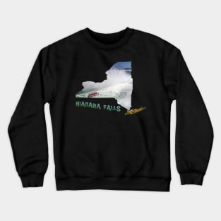 New York State Outline (Niagara Falls) Crewneck Sweatshirt